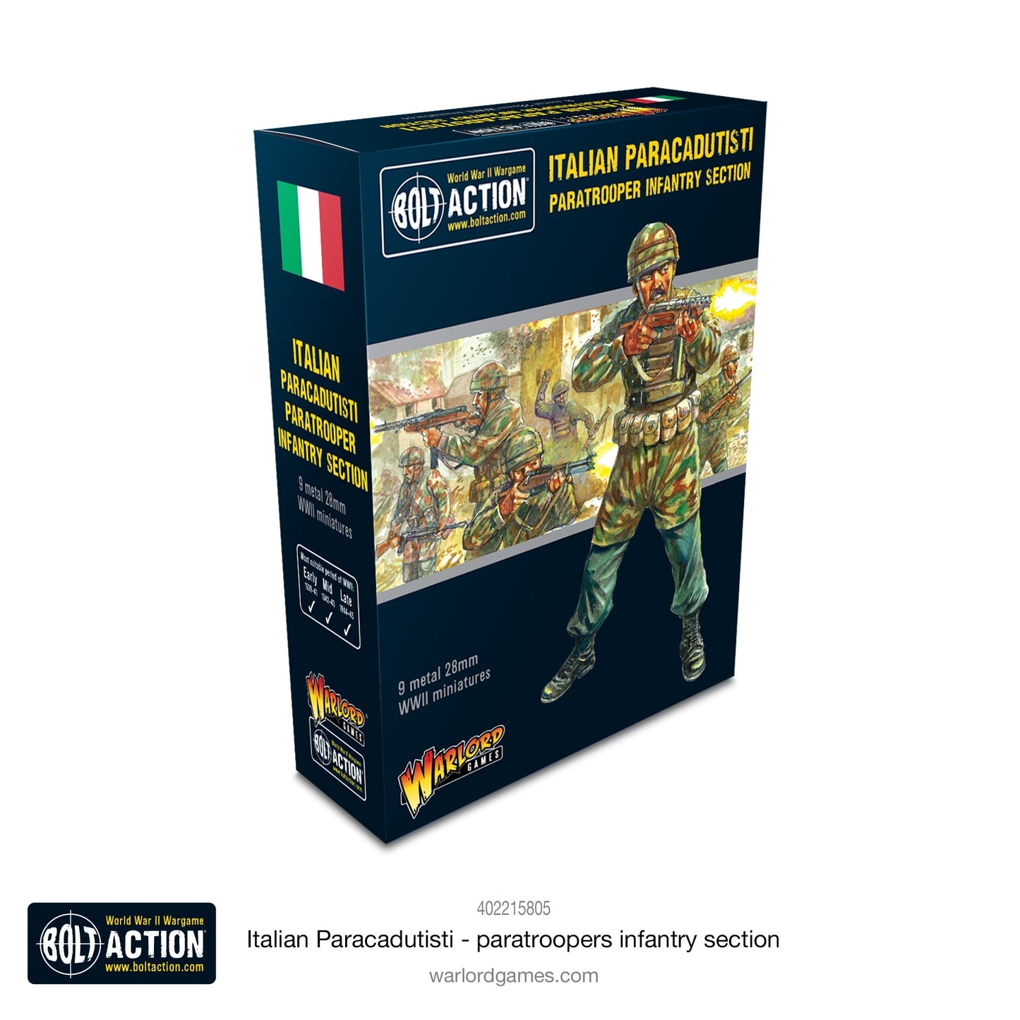 Italian Paracadutisti paratrooper infantry section - Bolt Action