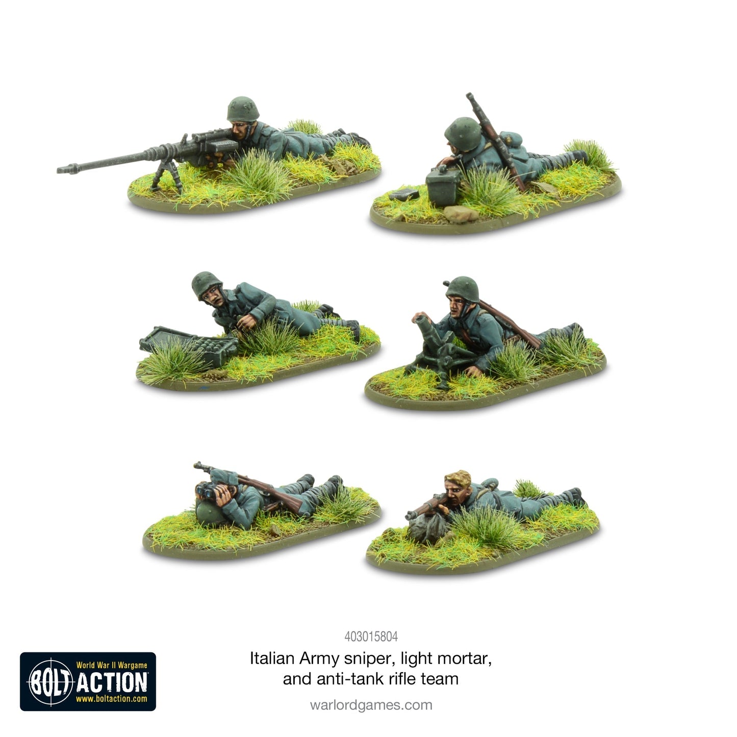 Italian Army Sniper, Light Mortar and Anti-tank Rifle teams - Bolt Action