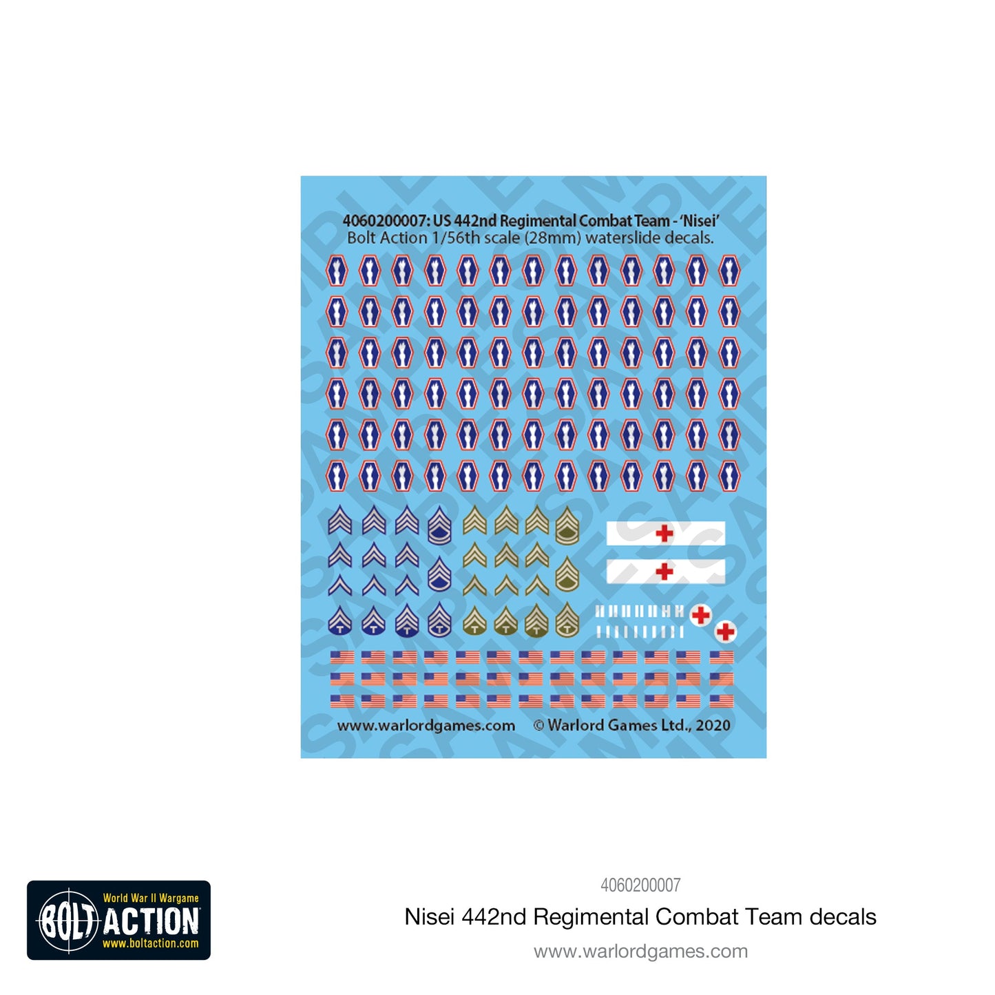 US 442nd Regimental Combat Team (Nisei) - Bolt Action Decal