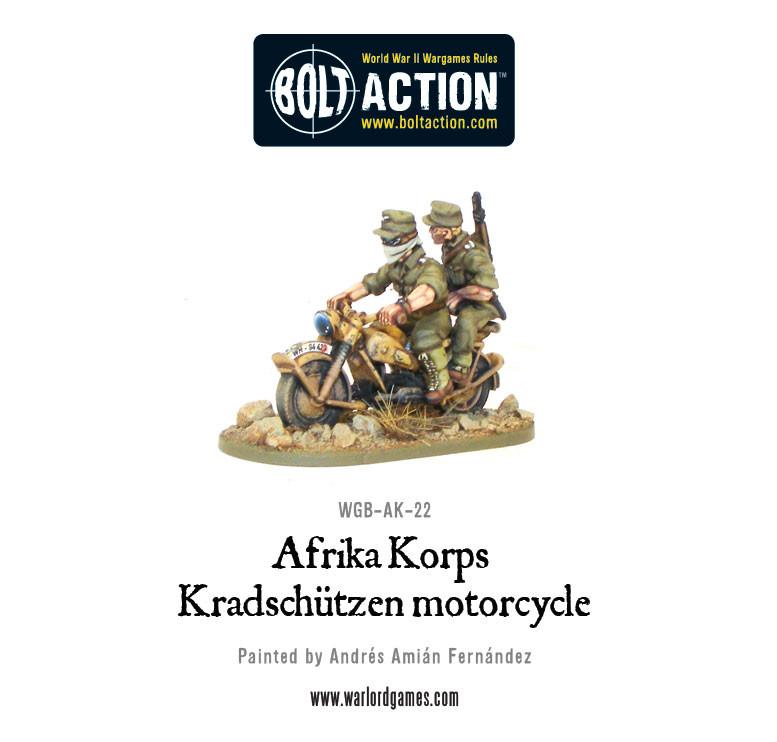 German Afrika Korps Kradschutzen Motorcycle - Bolt Action