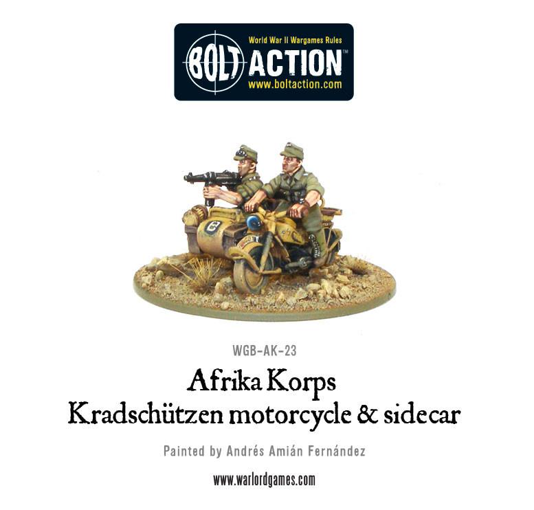 German Afrika Korps Kradschutzen Motorcycle & sidecar - Bolt Action