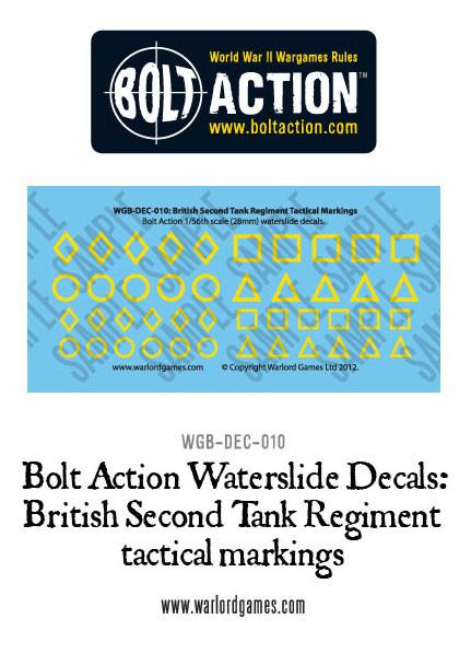 British Second Tank Regiment - Bolt Action Decals