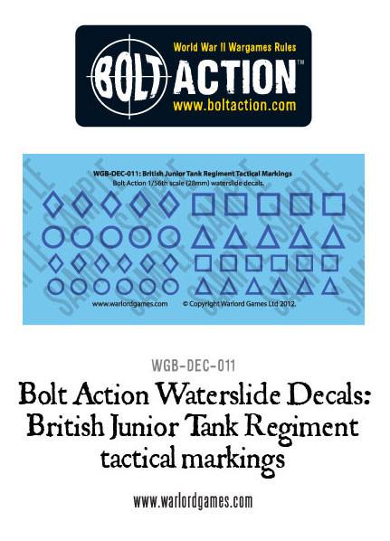 British Junior Tank Regiment - Bolt Action Decals