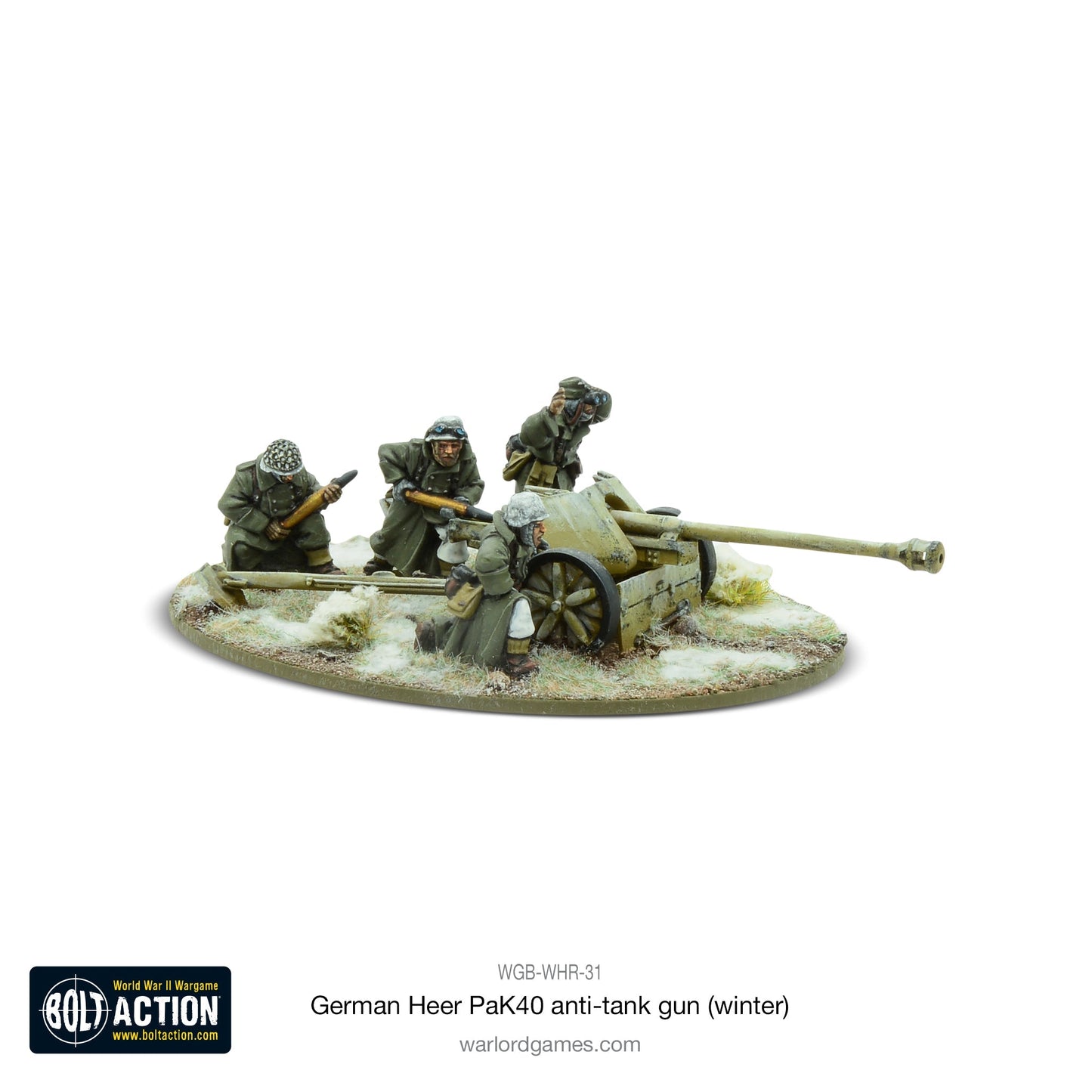 German Heer 75mm Pak 40 ATG Winter - Bolt Action