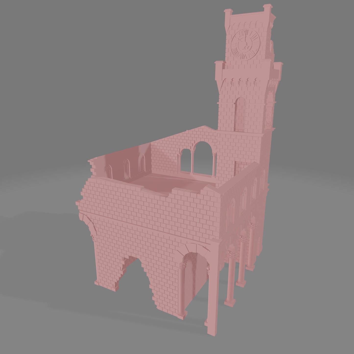 Italian Town Hall Damaged - Commissioned