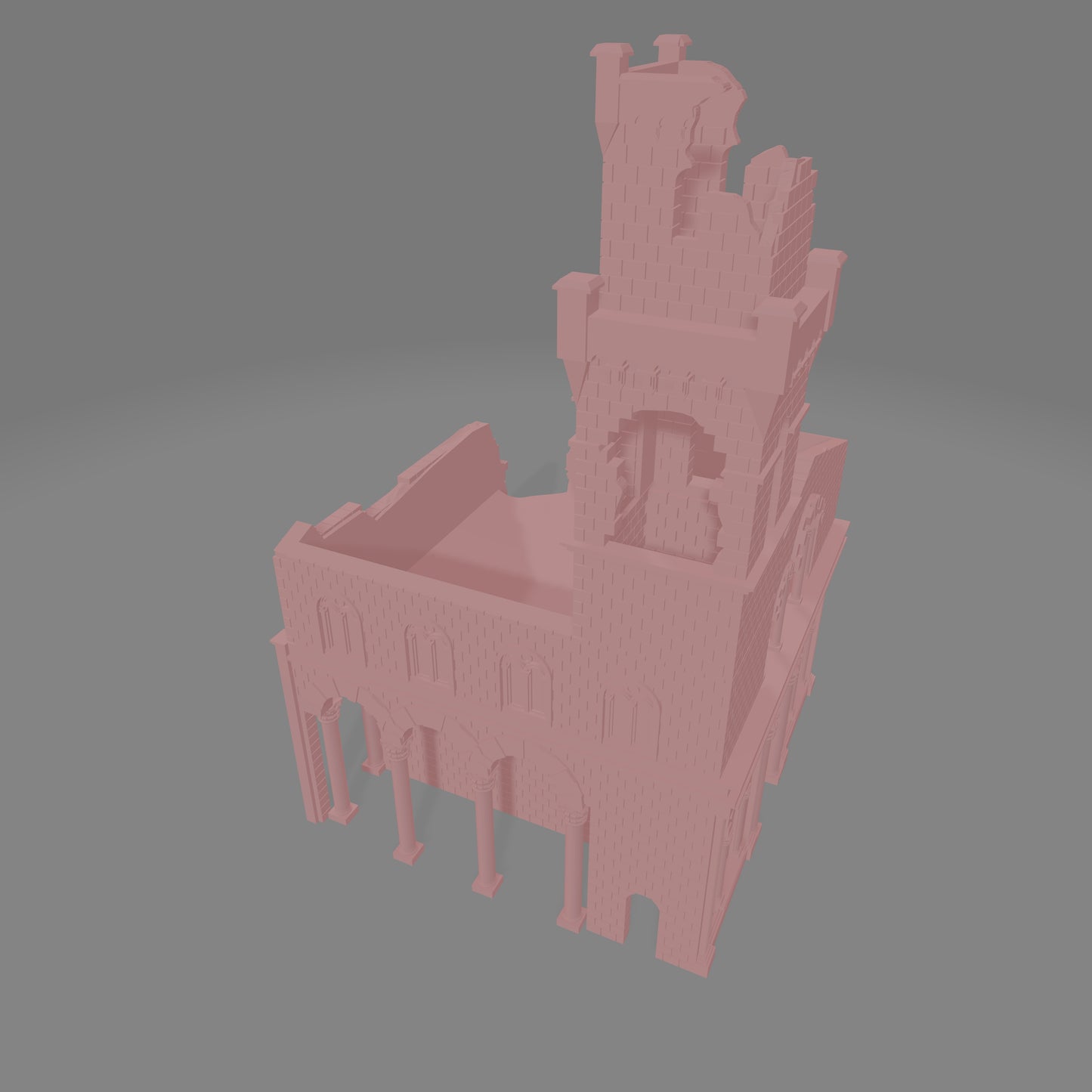 Italian Town Hall Damaged - Commissioned