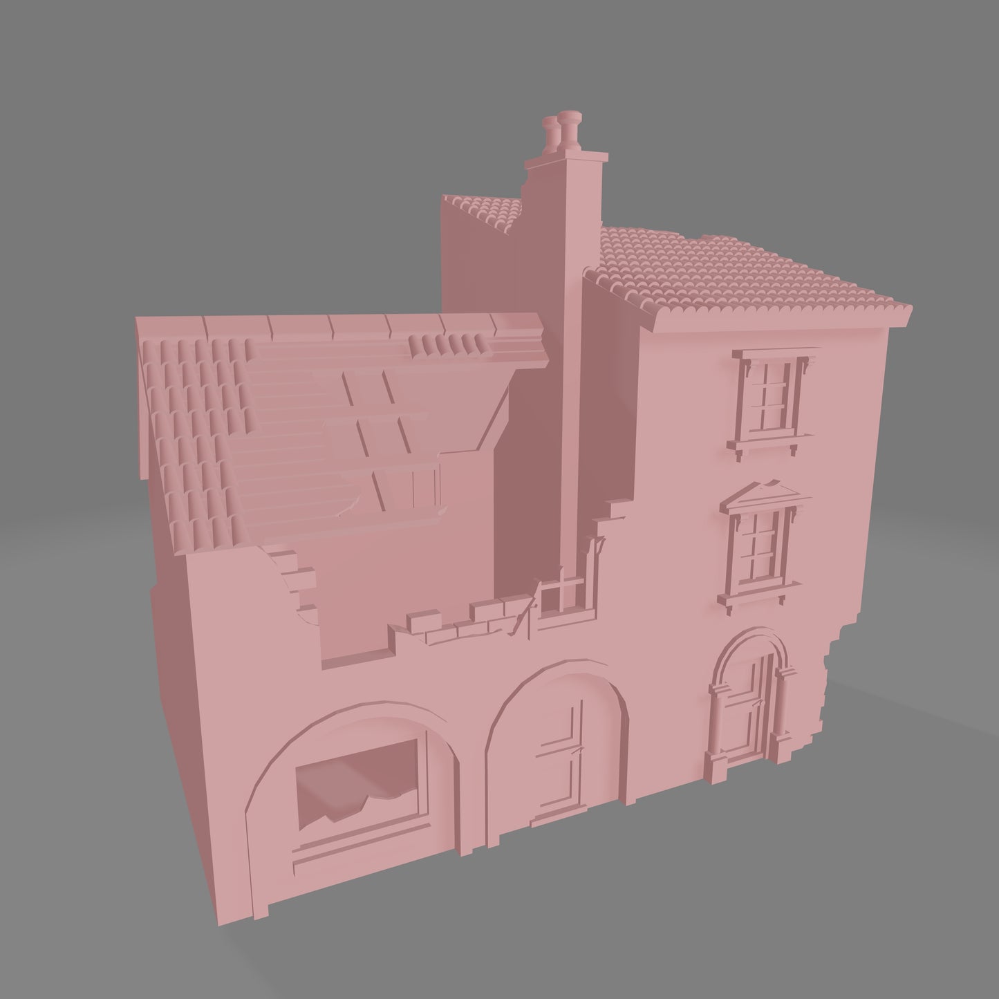 Italian House #1 Damaged - Commissioned