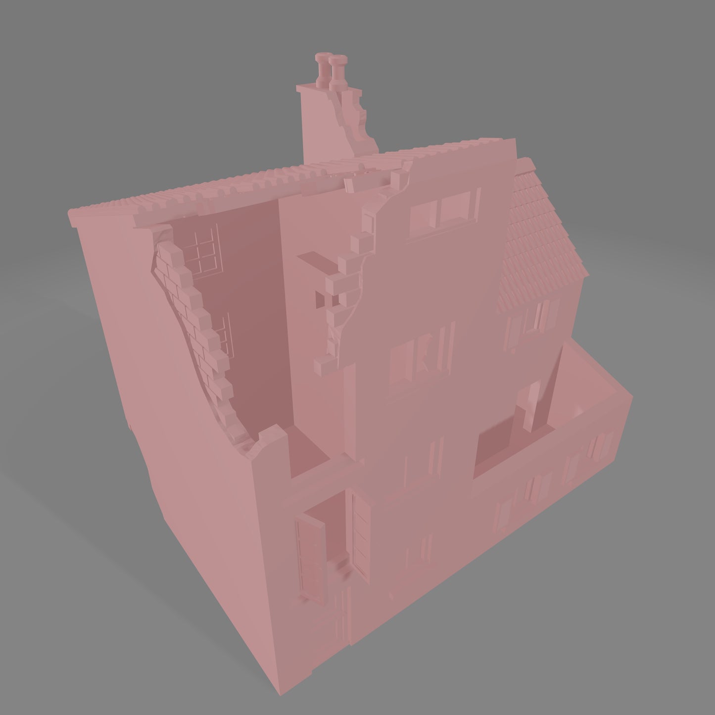 Italian House #1 Damaged - Commissioned
