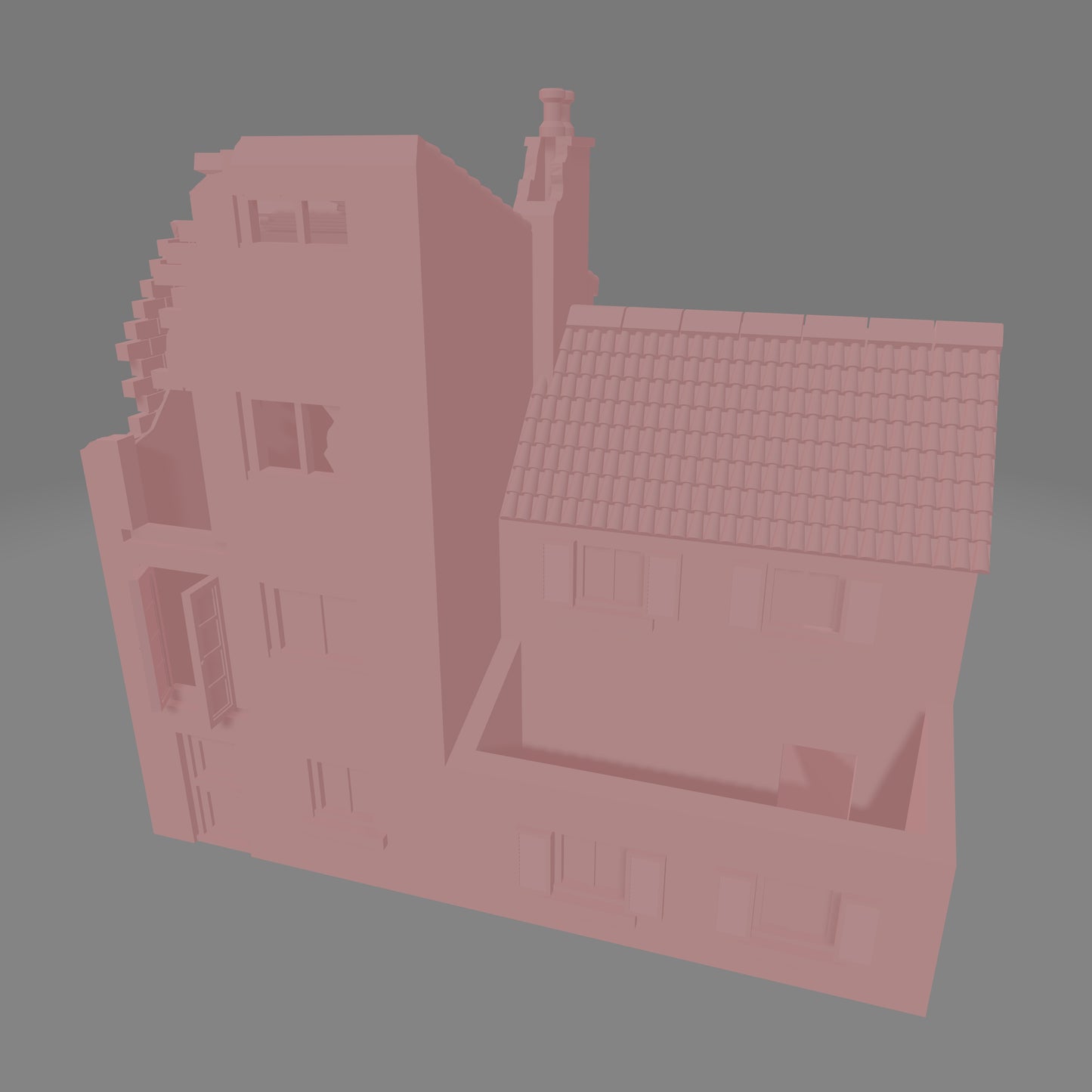 Italian House #1 Damaged - Commissioned