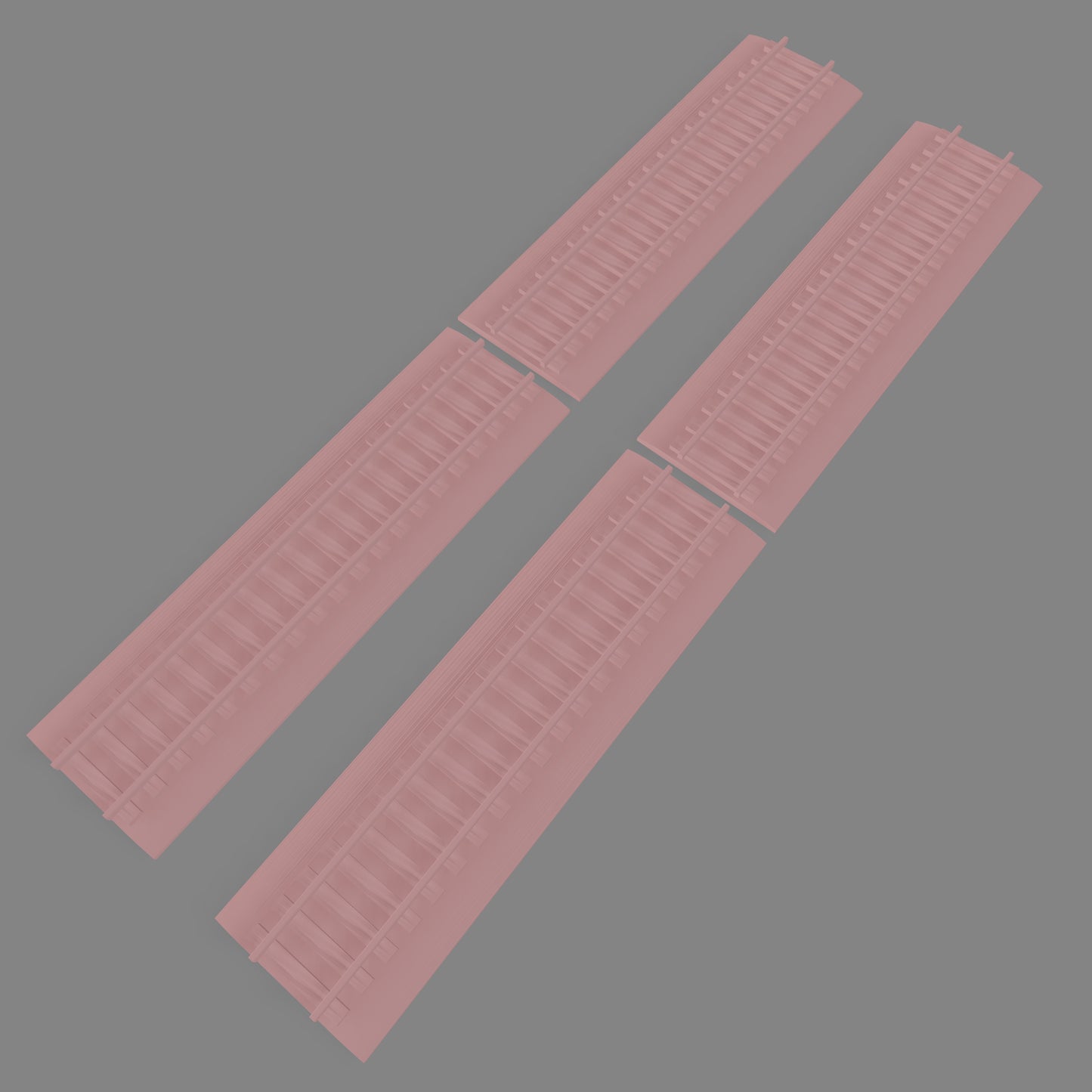 Railroad tracks Straight x4 - Commissioned