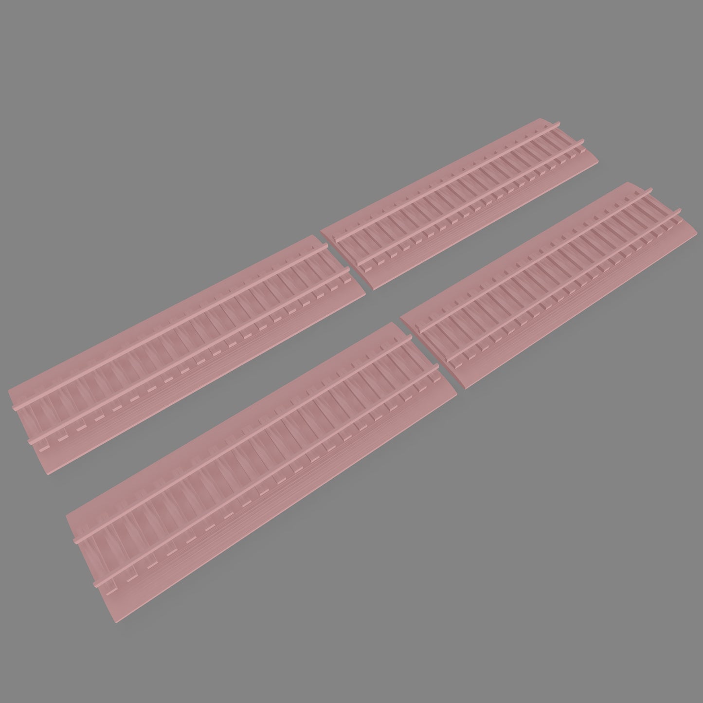 Railroad tracks Straight x4 - Commissioned