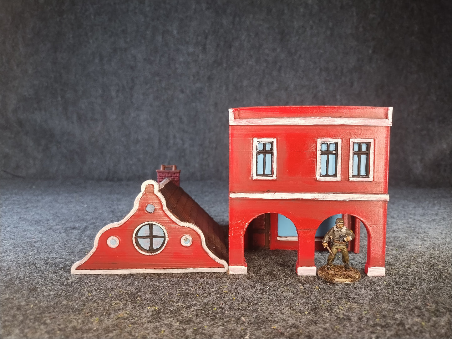 European Town Shop Red - 28mm/Painted