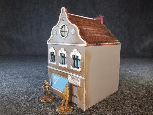 European Town Shop Gray - 28mm/Painted