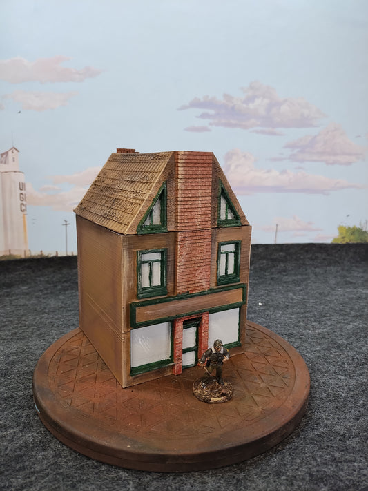 Normandy Town Shop Brown - 28mm/Painted