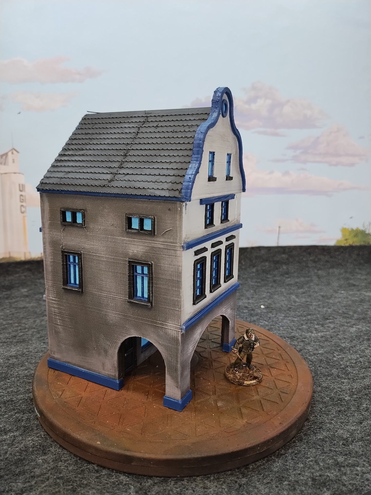 Normandy Town Shop Brick White - 28mm/Painted