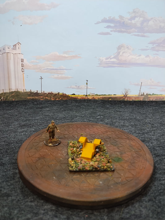 Tractor Wreck Green Yellow - - 28mm/Painted