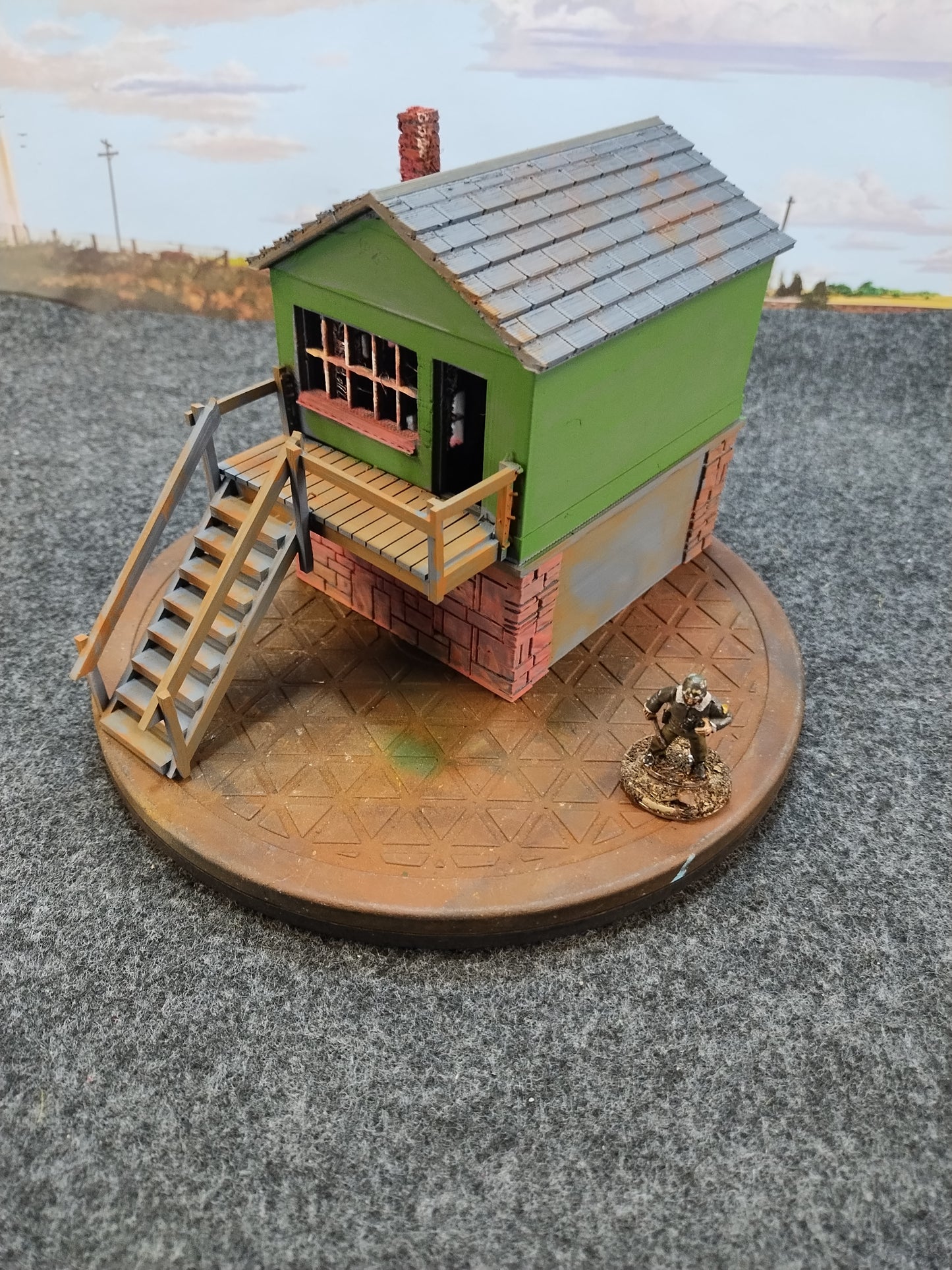 Signal Box Green A - 28mm/Painted