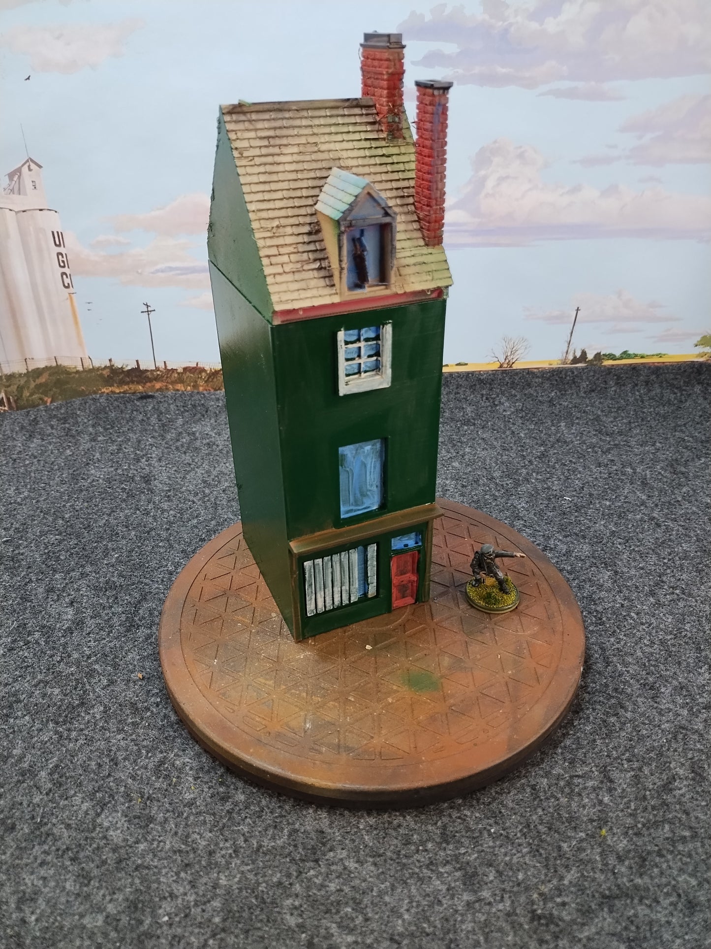 European Town House Green - 28mm/Painted