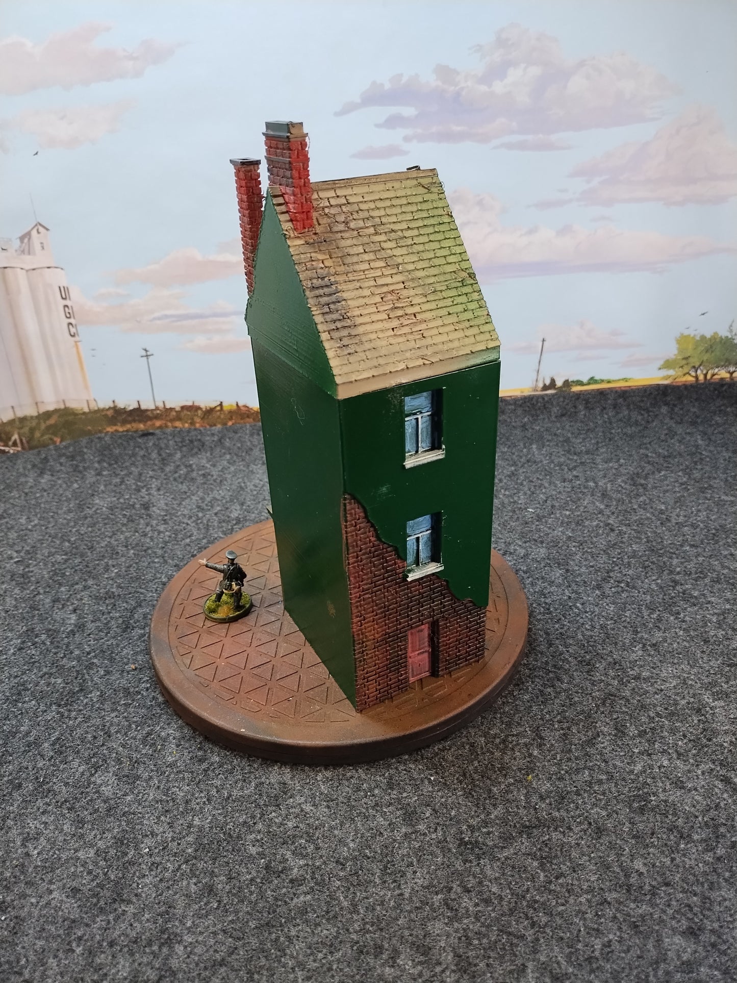 European Town House Green - 28mm/Painted