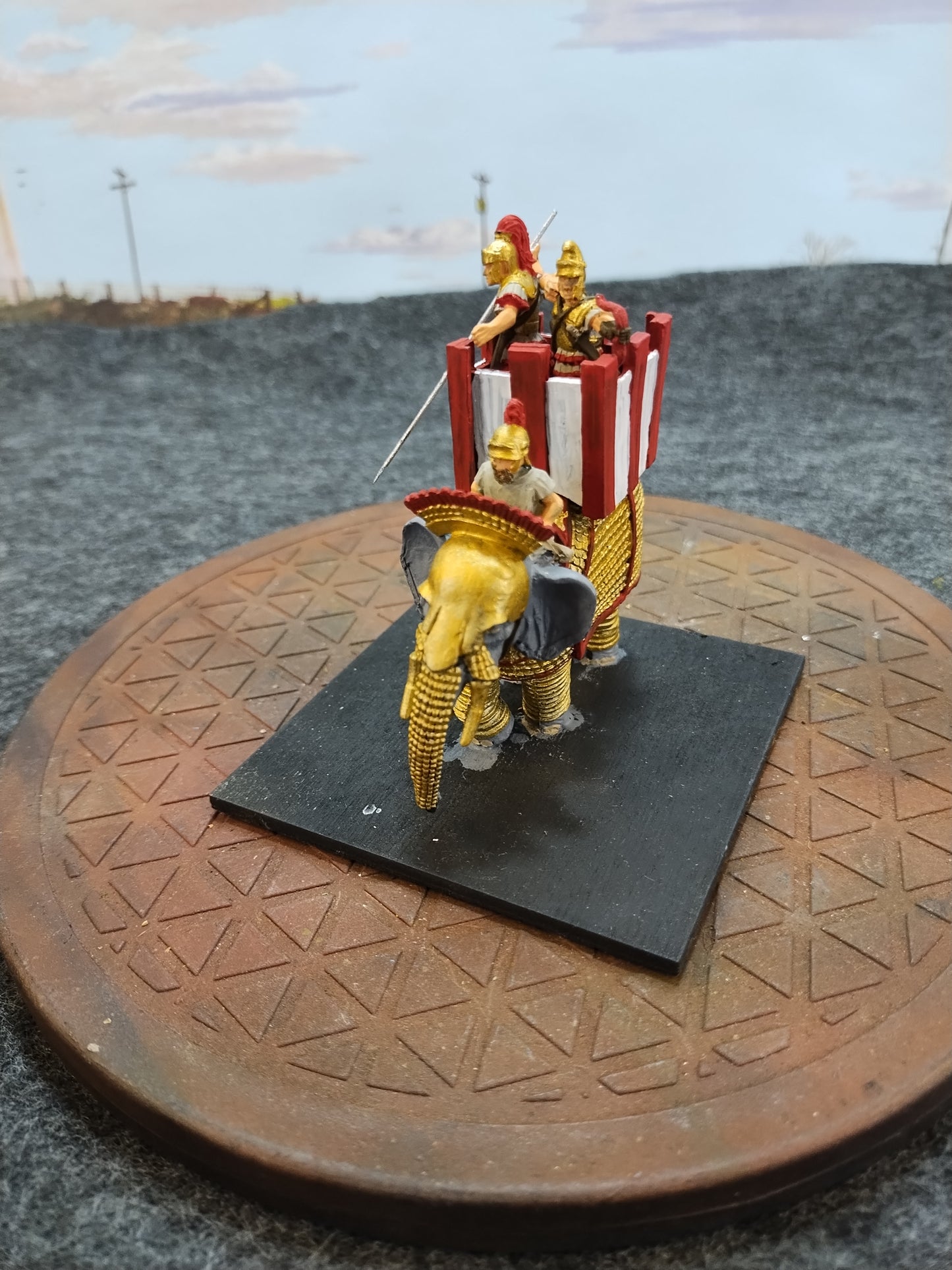 Macedonian War Elephant Red - Hail Caesar/28mm/Metal