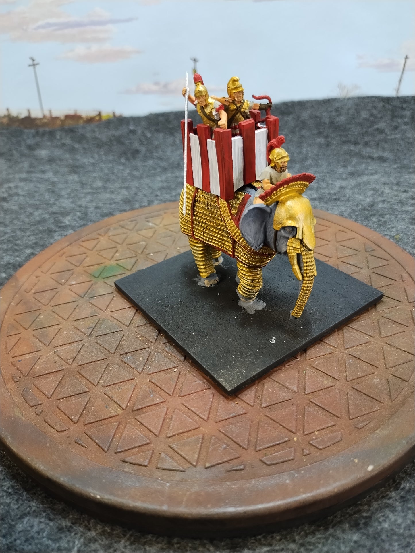 Macedonian War Elephant Red - Hail Caesar/28mm/Metal