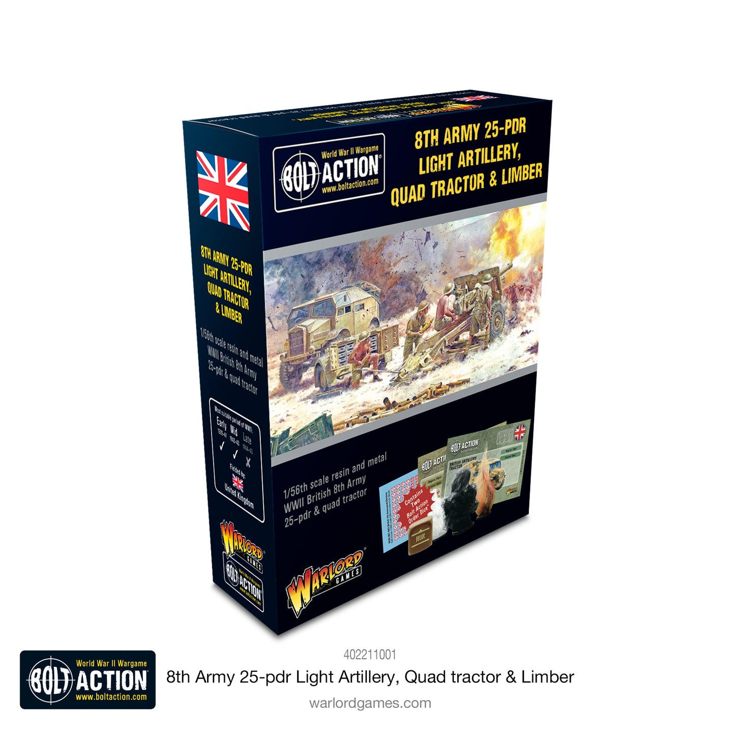 British 8th Army 25 pounder Light Artillery - Bolt Action