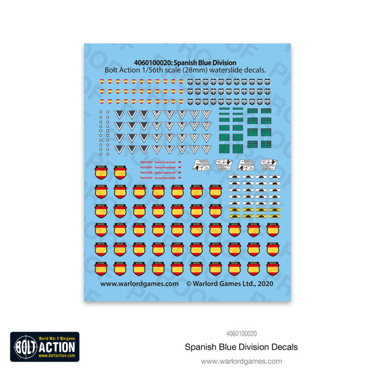 Spanish Blue Division Transfer - Bolt Action Decals