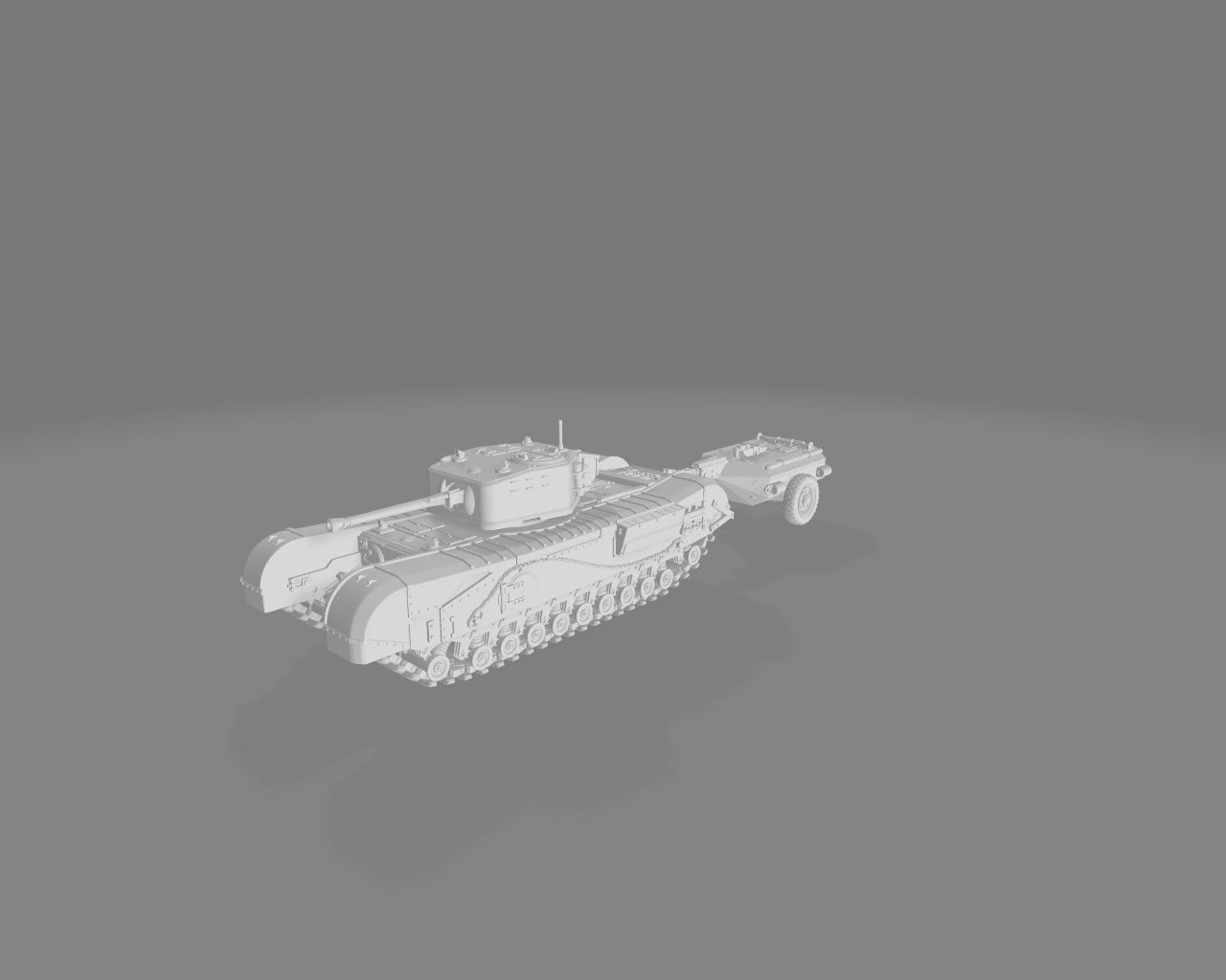 British MK.VII Churchill A22 Crocodile with Trailor