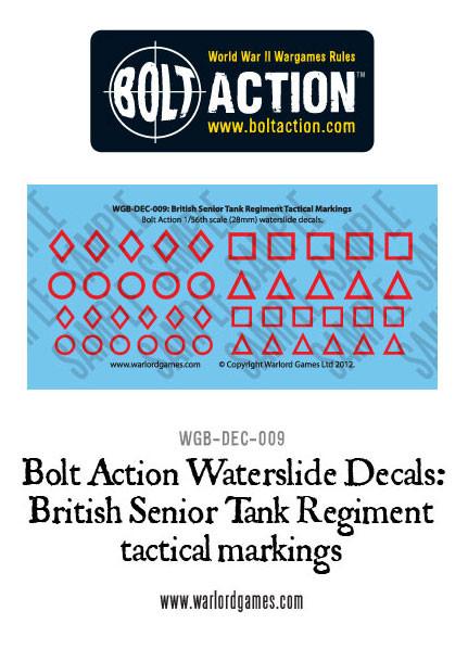 British Senior Tank Regiment - Bolt Action Decals