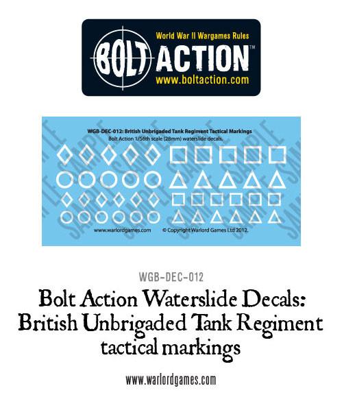 British Unbrigaded Tank Regiment - Bolt Action Decals