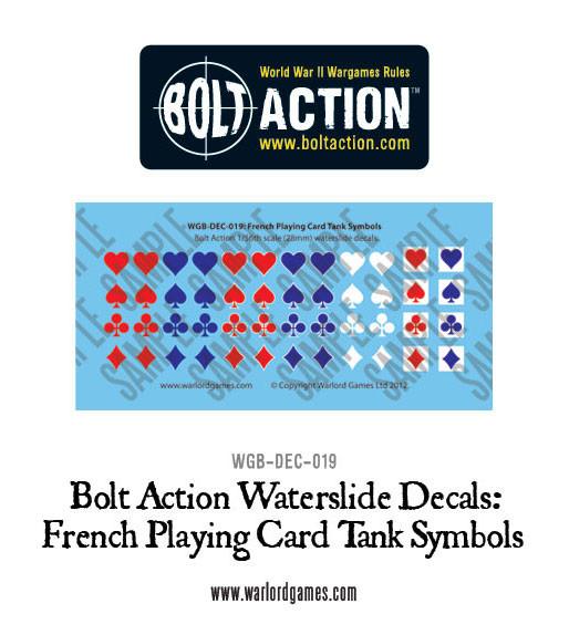 French Playing Card tank symbols - Bolt Action Decals
