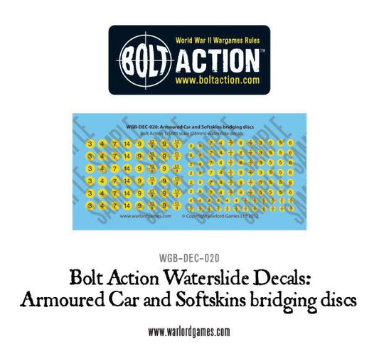 British Armored Car bridging Discs - Bolt Action Decals