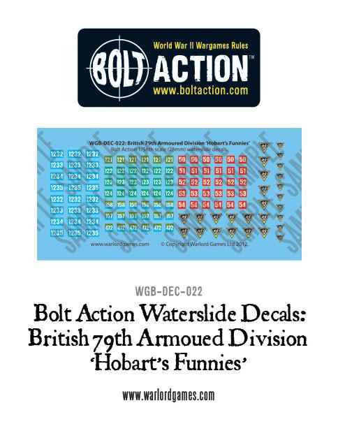 British 79th Armoured Division (Hobart's Funnies) - Bolt Action Decals