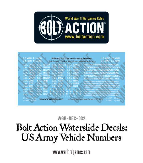 US vehicle numbers decals - Bolt Action Decal