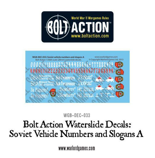 Soviet Vehicle Numbers and Slogans A - Bolt Action Decals