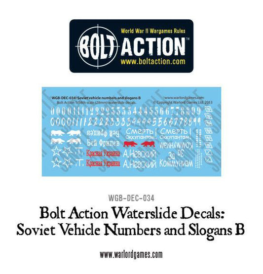 Soviet Vehicle Numbers and Slogans B - Bolt Action Decals