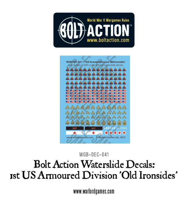 US 1st Armoured Division 'Old Ironsides' - Bolt Action Decal
