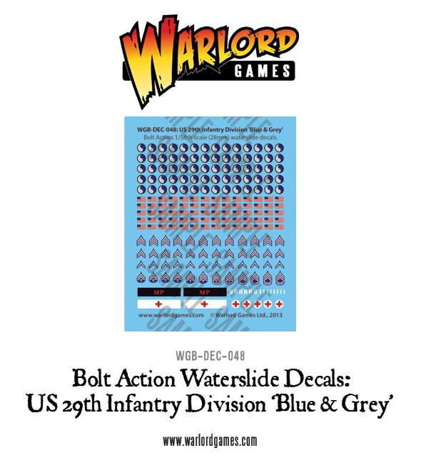 US 29th Infantry Division 'Blue & Grey' - Bolt Action Decal