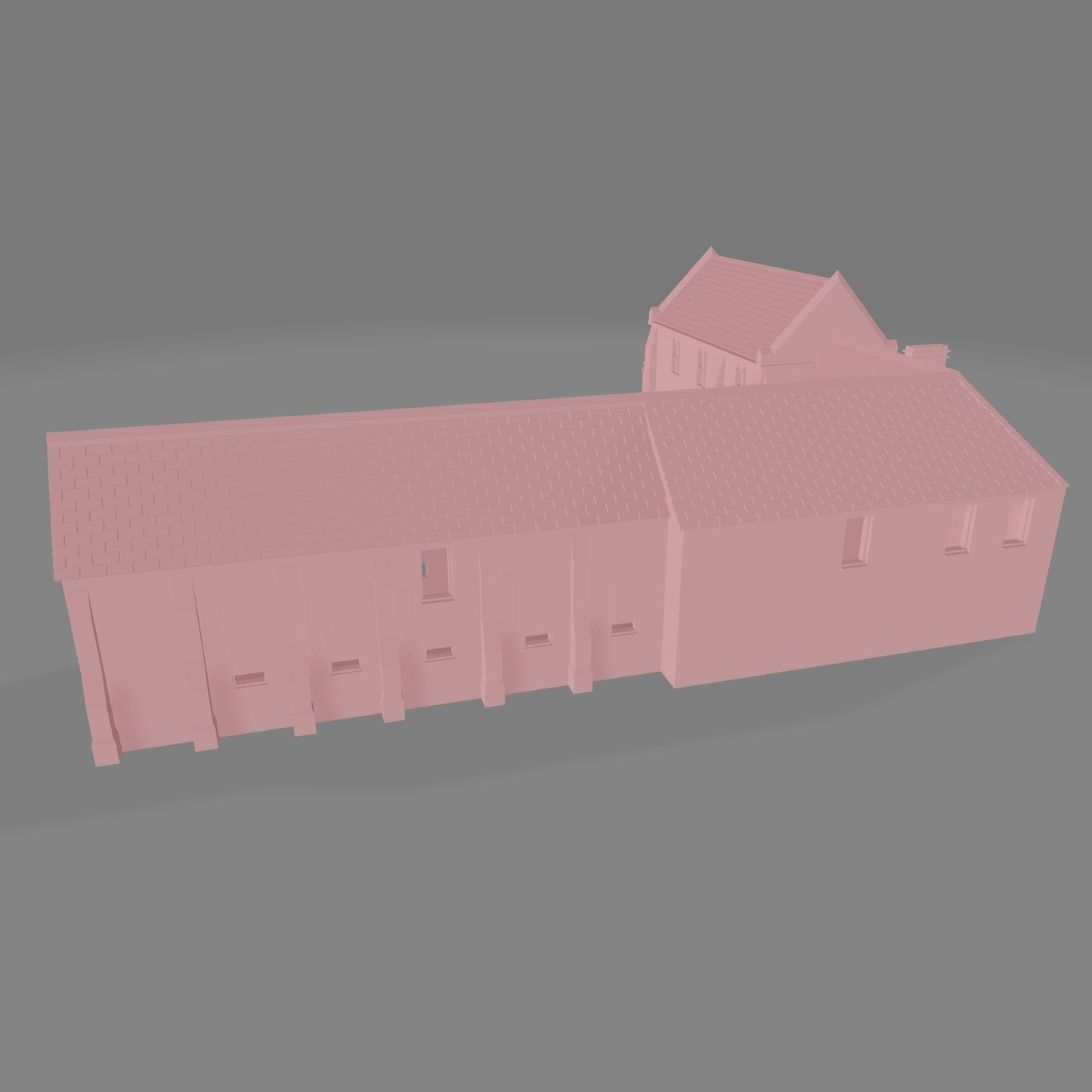 French Ardennes Abbey Right Building - Commissioned