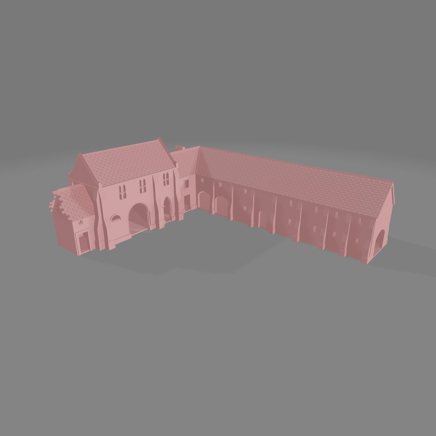 French Ardennes Abbey Right Building - Commissioned