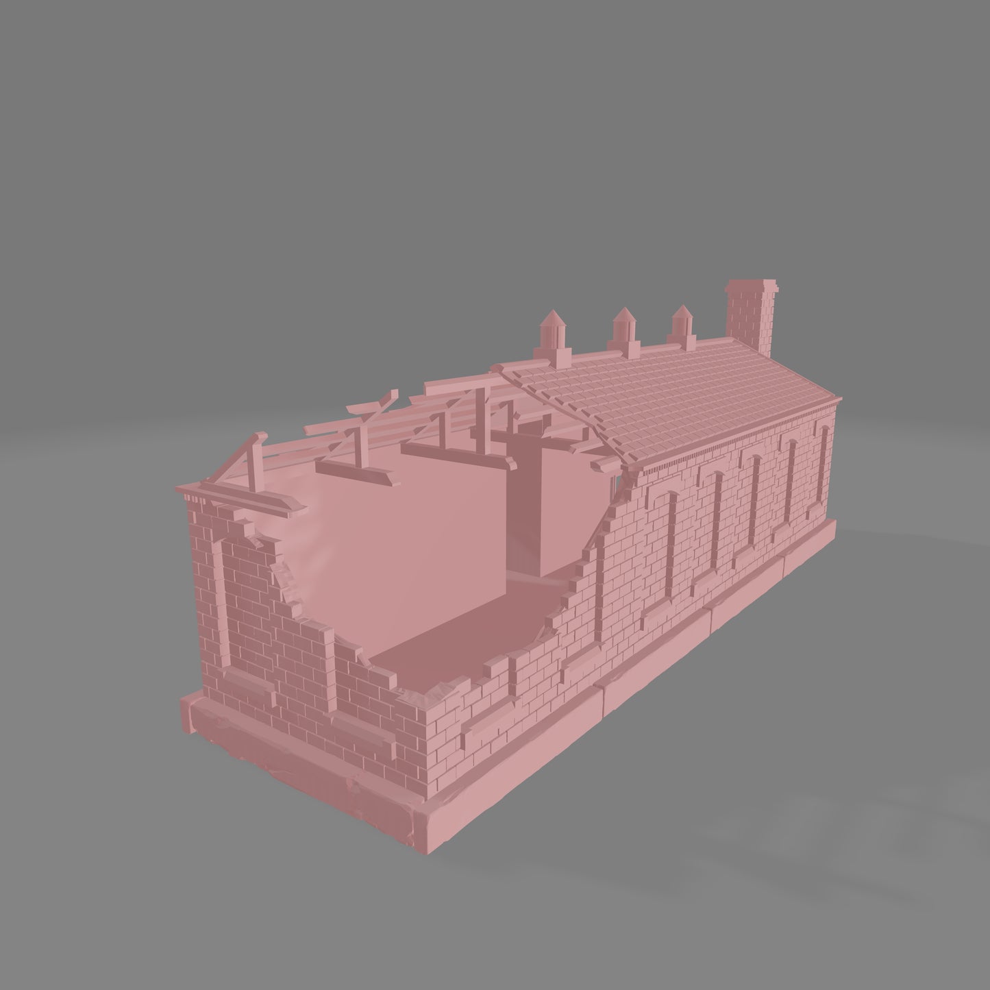 French Yard Building Ruin - Commissioned